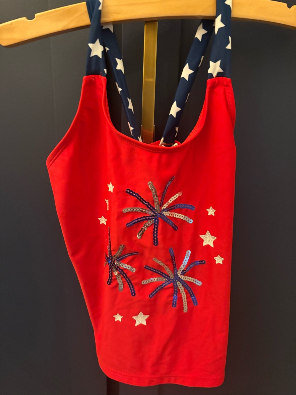 Red Star-Spangled Two-Piece Tankini Set - Picture 3 of 9